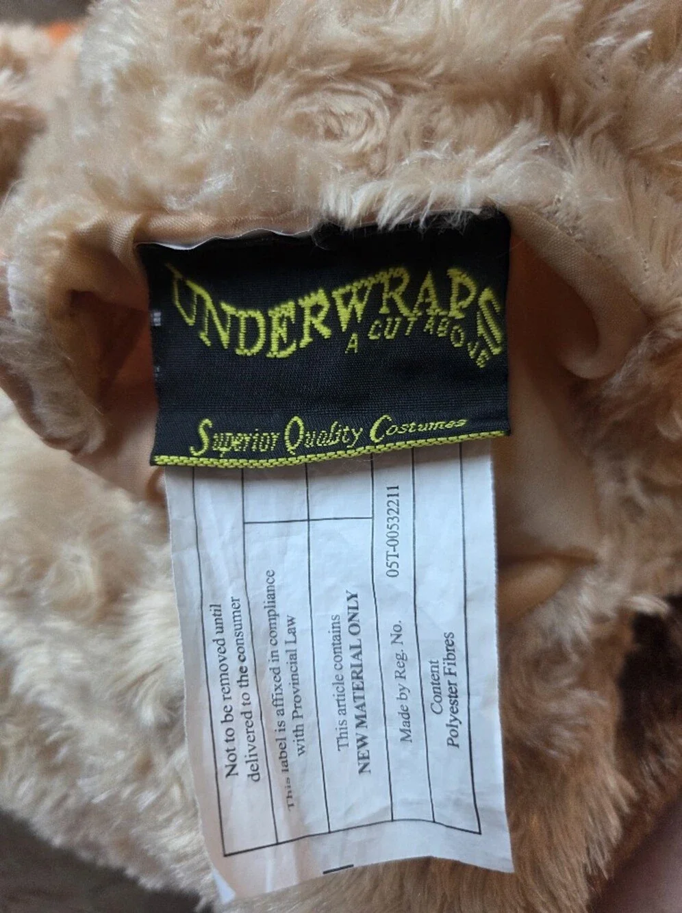 Underwraps Costumes Baby Toddler Lion Fuzzy Plush Halloween Costume size 2T